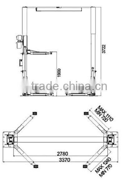 portable two column hydraulic car hoist JH-4000CS