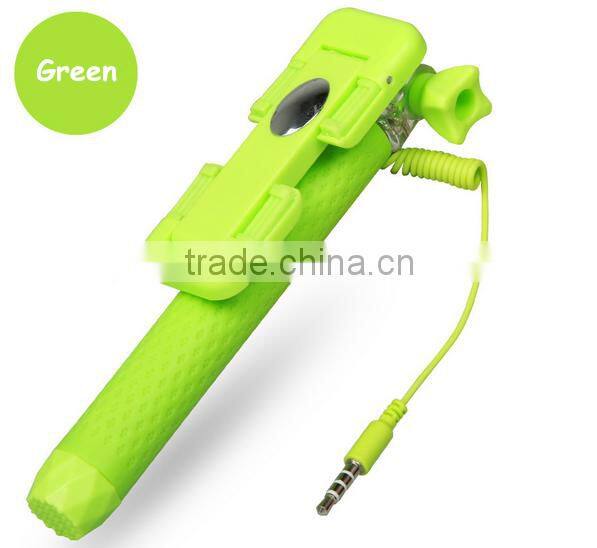 3.5MM Audio Cable Take Pole Selfie Stick - Self-portrait Monopod with cell phone clamp - Extendable Selfie Stick Monopad