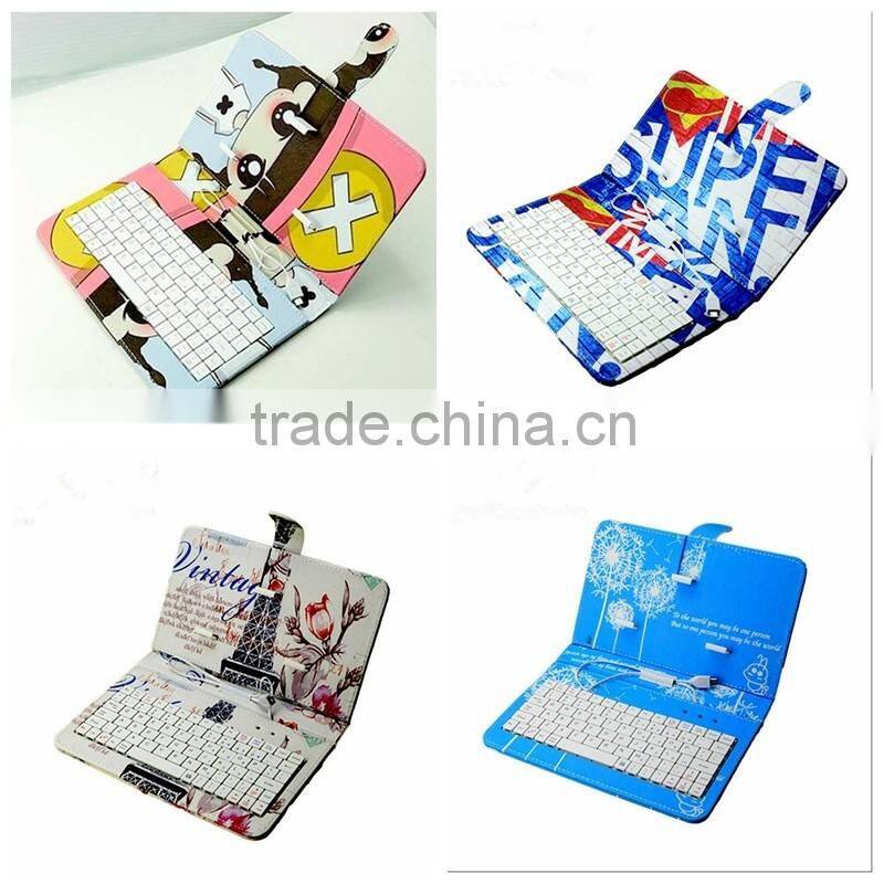 color print universal pu leather phone case with keyboard for iphone for Xiaomi Redmi mi mione note pro 1 2 3 4 5 8 S A C