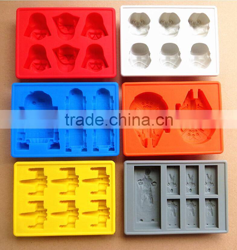 FDA food grade non stick bpa free wars lego star silicone chocolate molds cartoon wholesale