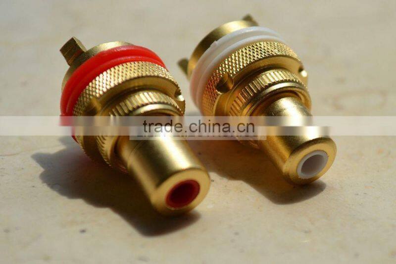 Terminal Copper 2x RCA Alluvial Gold Pre-amplifier Chassis DAC Audio Signal