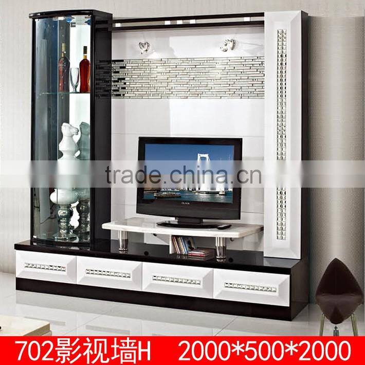 2016 led tv wall unit high white gloss tv unit