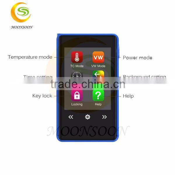 2016 the newets hells gate touch screen2*18650 external batteries 200w tc box mod vs halls gate 75w screen box mod