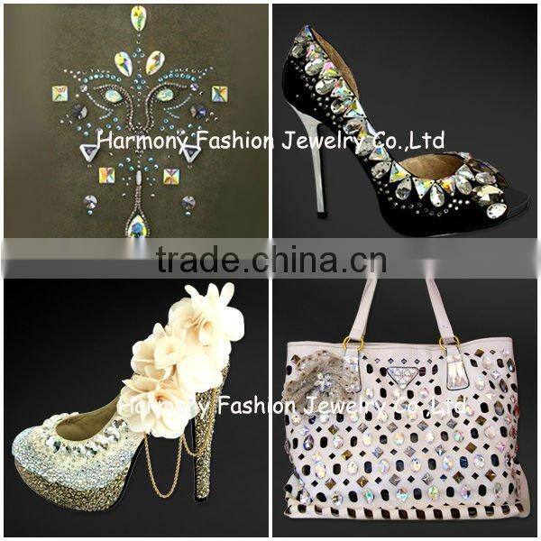 UNITE Clear Teardrop Sew-On Glass Stone Beads Rhinestones