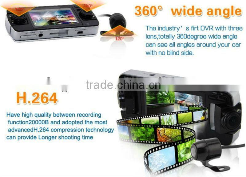 MD-2 HD Car DVR Black Box 720p dual lens