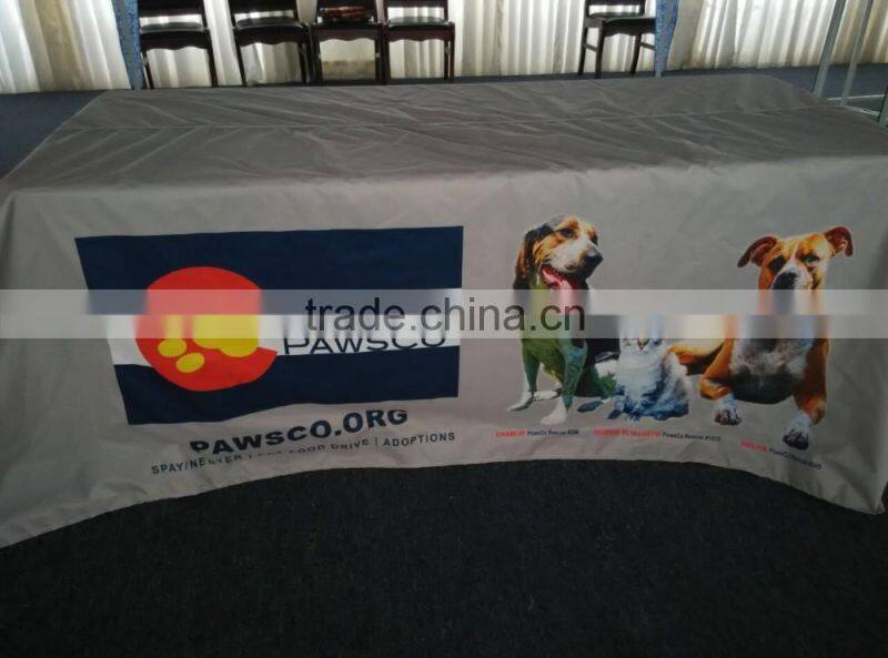 Whosale polyester Rectangular type table cover with logo