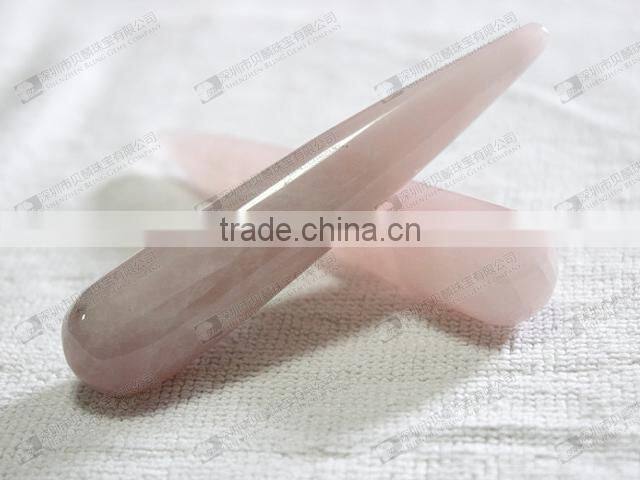 Wholesale facial massage stick,gemstone rose quartz massager sticks