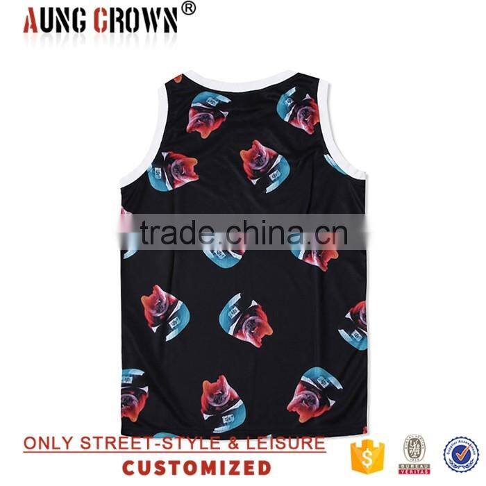 Round neck Custom Wholesale Printing Mens Tank Top
