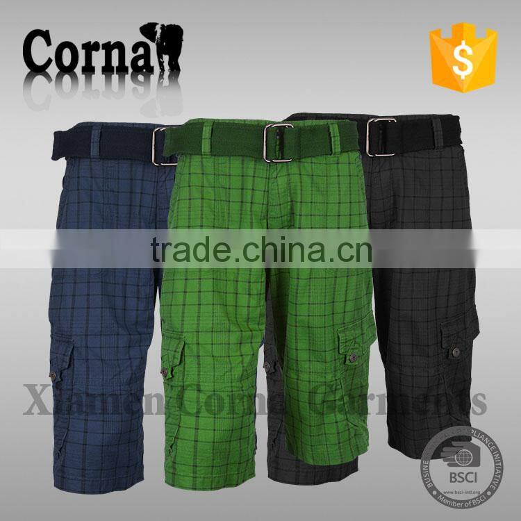 Waterproof plus size eco-friendly polyester men summer sport cargo short pants made in China