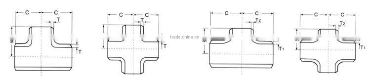 ANSI B16.9 forged welding pipe equal/reducing cross