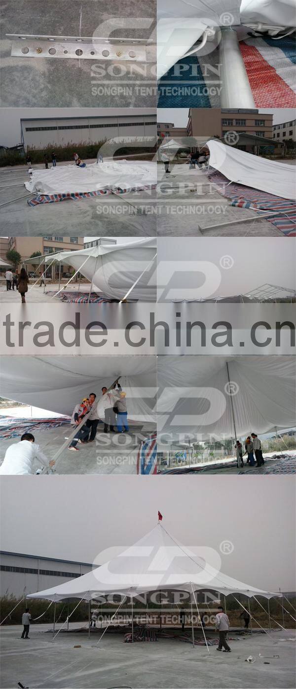 On sale Heavy duty cheap gala pole tent with foldable tables and chairs for outdoor wedding party events 40 feet x 100 feet