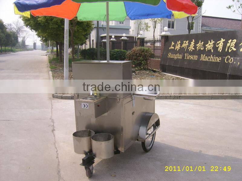 Western style bike tricycle hotdog food cart