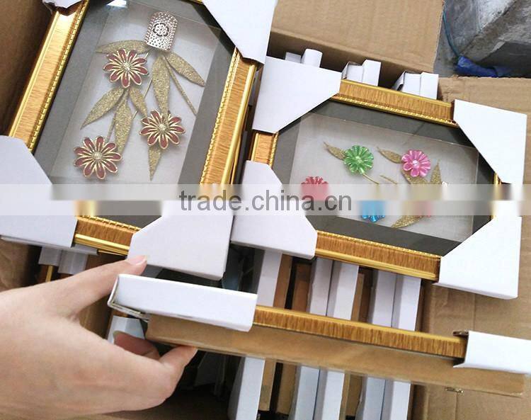 2016 Hot Sell Square Photo Frames Wholesale Photo Frame With Golden Rim