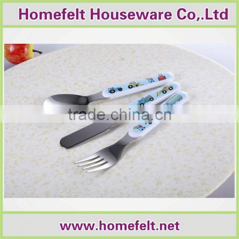 customized baby cutlery set with melamine handle