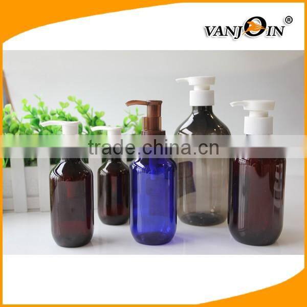 Boston Round Shampoo Lotion Pump Bottle Set with Labels