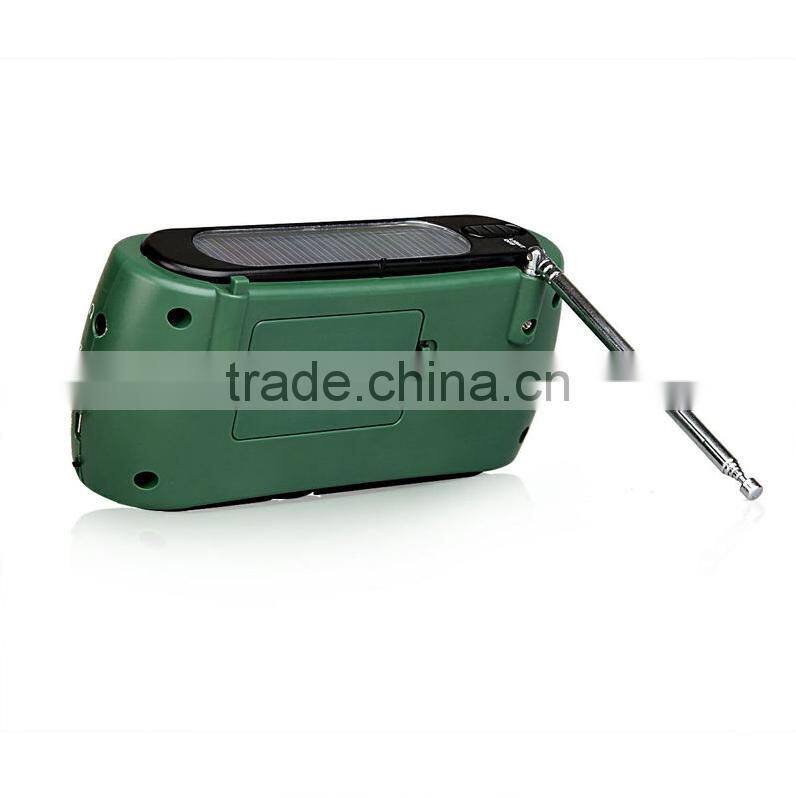 Multifunct Emergency AM/FM portable Radio Solar/Dynamo Powered w/Flashlight