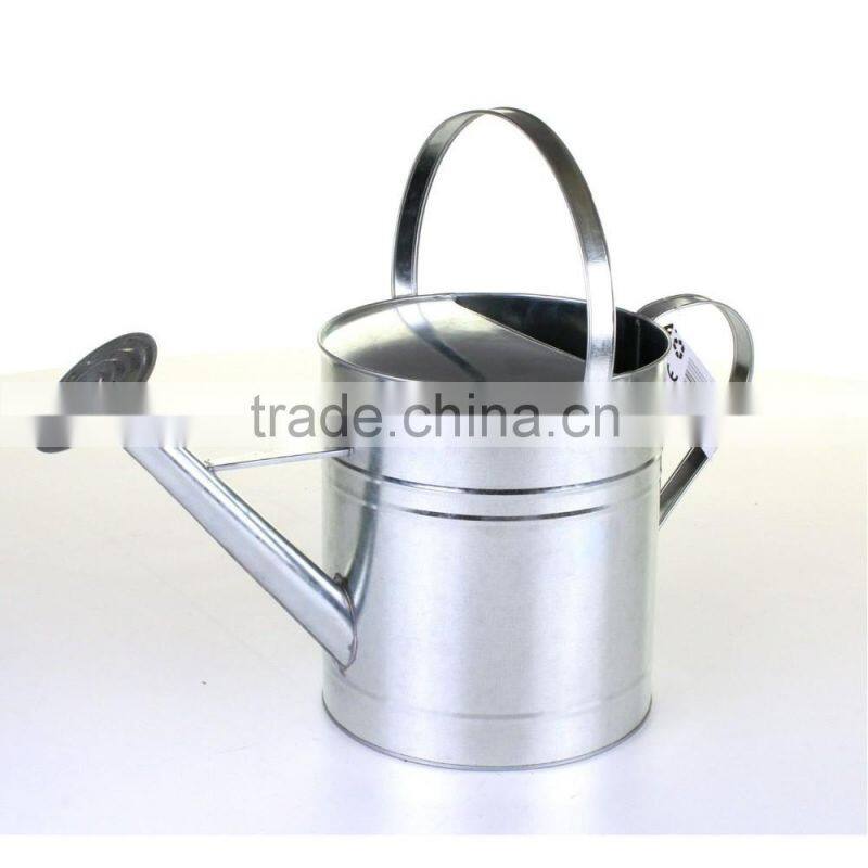 Metal Galvanised Steel Watering Can 9 Litre Garden Water Plants Green Cream Galvinised (Silver)
