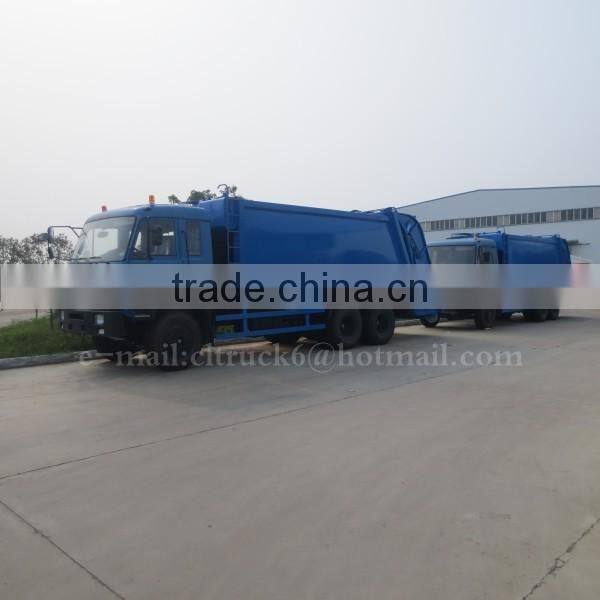 300hp DONGFENG 6*4 Refuse Compactor Truck 16 m3