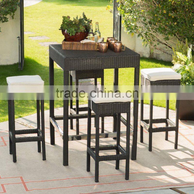 All-Weather Wicker Bar Height Dining Set for 4 seats