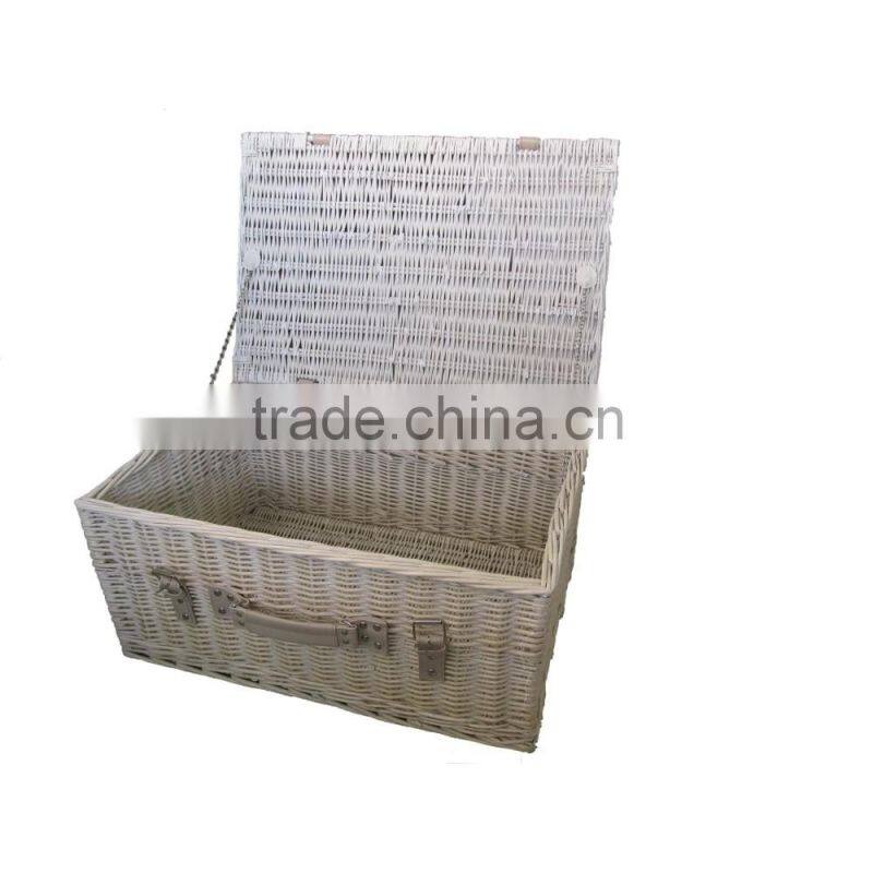 Wholesale White Wash Wicker Storage Hamper Basket