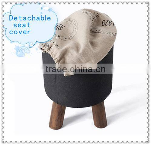 Trade assurance Mini cute wooden stools for kids linen chair wholesale