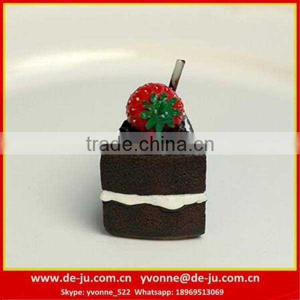 Birthday Gift Black Mousse Strawberry Cake Candle