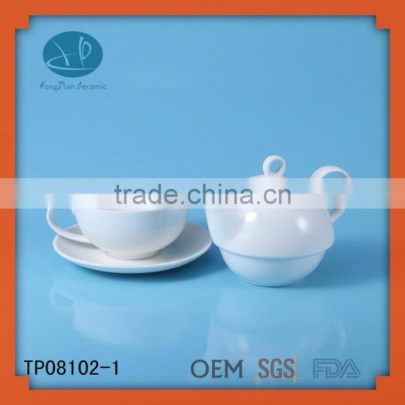 wholesale alibaba,porcelain coffee pot in one,pot with cup and tray,ceramic tea set