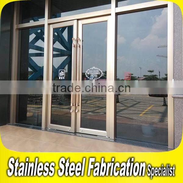 Golden Color Commercial Glass Door Stainless Steel Types Interior Door Frames