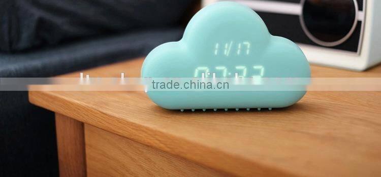 Ultra Mute voice control Snooze Bedside clock clouds shape alarm clock led digital calendar display wall clock