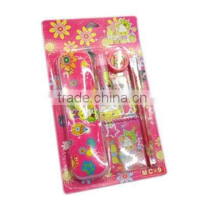 stationery set/school supplies/pencil case/ruler/sticker/eraser/kid gift