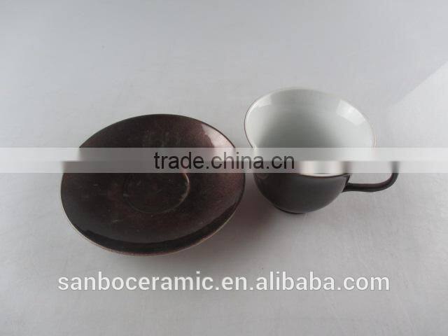 Hot sale Colorful porcelain coffee cup set, High Quanlity Ceramic Glaze Cup and Saucer with Gift Box