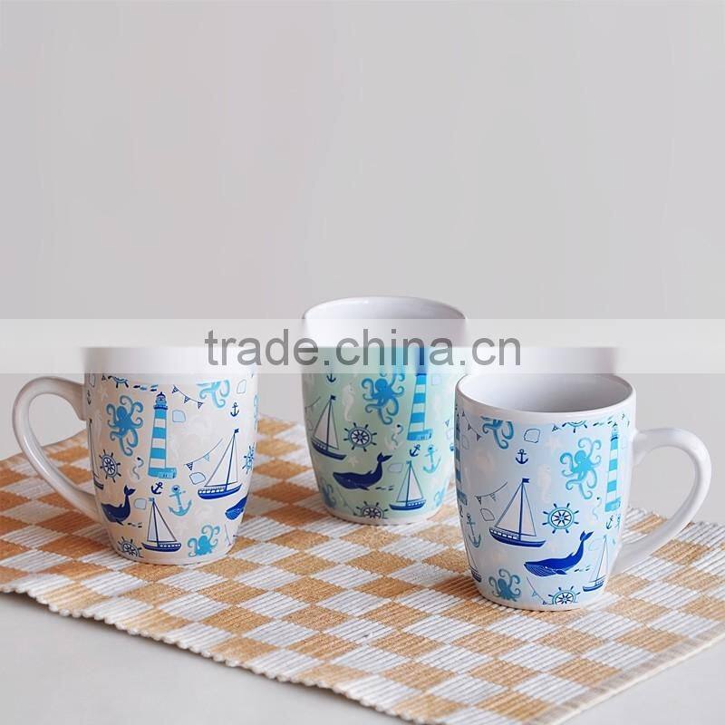 ceramic promotional mug with 4C decal,330ml promotional mug with printing,stoneware mug for promotion
