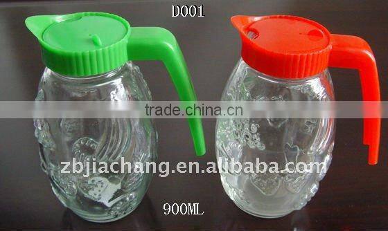 900ml glass pitcher with plastic lid D001-3