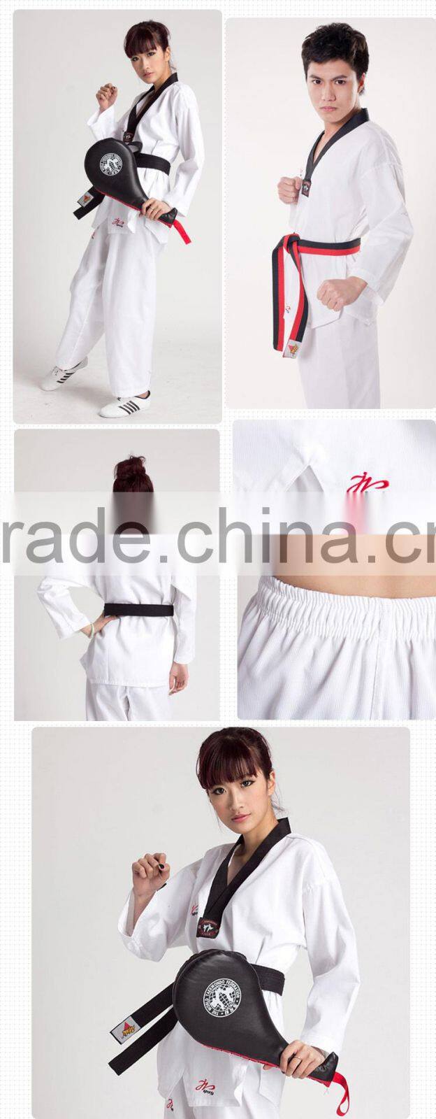 Adult V Neck with Taekwondo white belt Taekwondo TKD Uniform Martial Art Suit