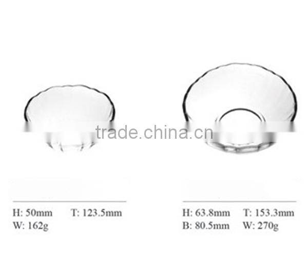 Machinemade transparent glass bowl with decorative pattern