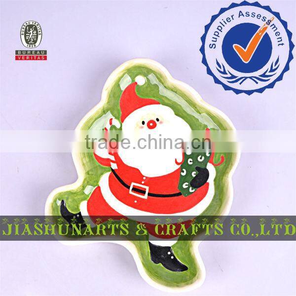Santa Claus Ceramic Christmas Fruit Plate