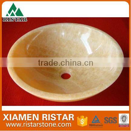 Natural yellow marble stone bathroom basins and stone sinks RST-RB011