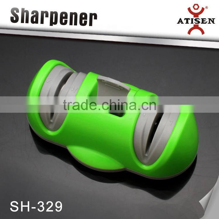 HOT NEW DIAMOND CERAMIC 2 STAGE KITCHEN KNIFE SHARPENER WITH VACUUM SUCTION