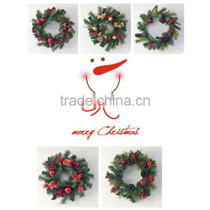 Multicategory and colorful round Pinecone Christmas flower Wreath for Door