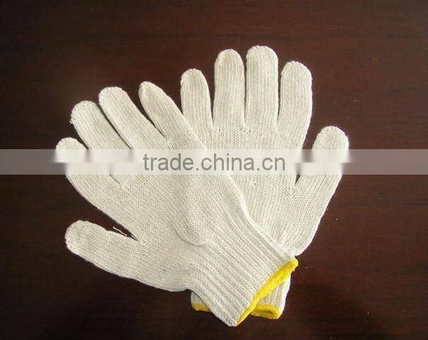 Natural white cotton gloves for workingJRK14