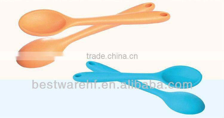 silicone spoon with stainless steel handle