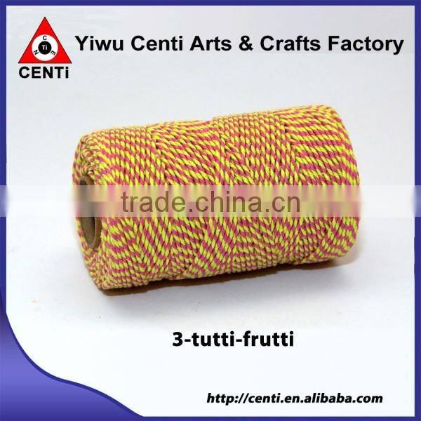 Classical original tutti and frutti coloured cotton bakers twine double colour cotton twine