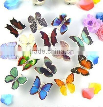 Promotion Gift Children Toy Refrigerator Fridge Butterfly Magnet,DIY Glow colorful 3d butterfly stickers