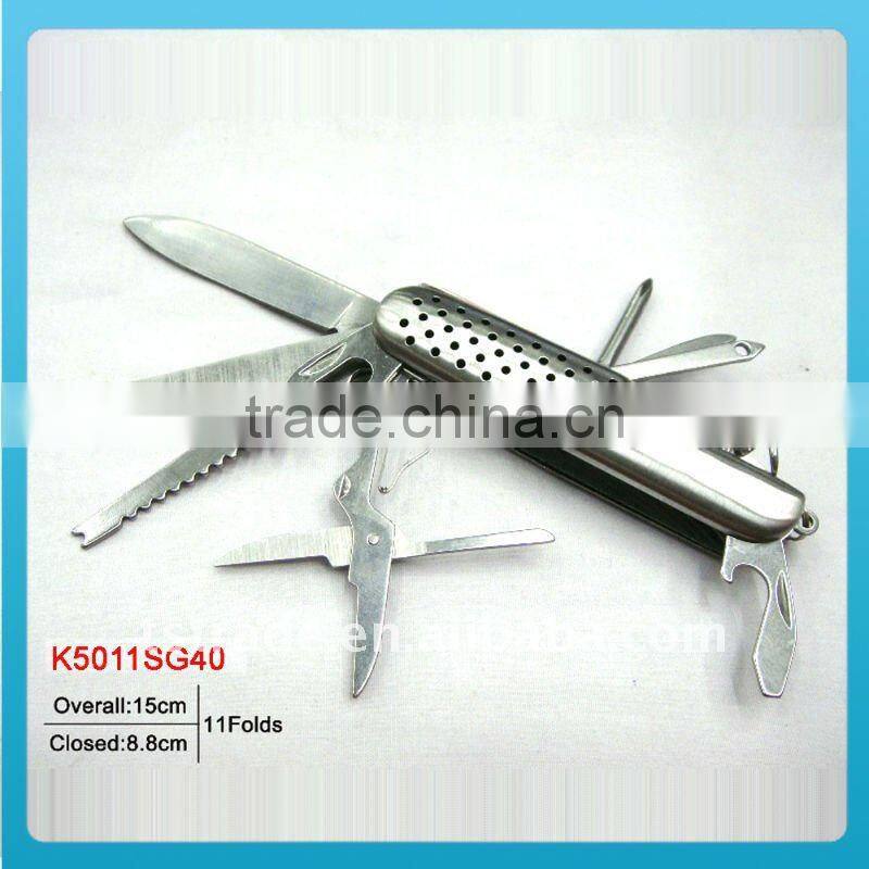 "stock"New design multi knife Novelty pocket knife multi functiona utility kinfe LED knife(K5011SG3.)