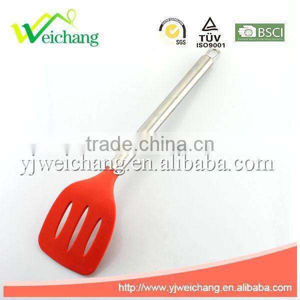 WCE247E Premium Silicone utensils slotted turner Cooking Utensil Gadgets Set with S.S. handle