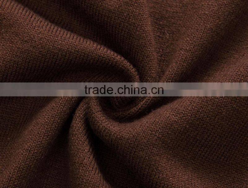 100% fine wool men's brown pattern knitwear cardigan