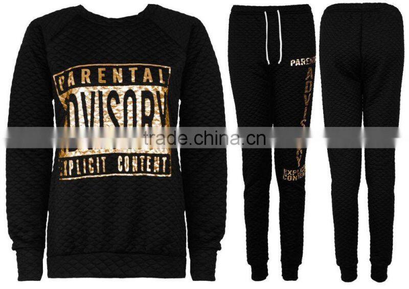 LADIES QUILTED PARENTAL WOMENS SWEATSHIRT TRACKSUIT