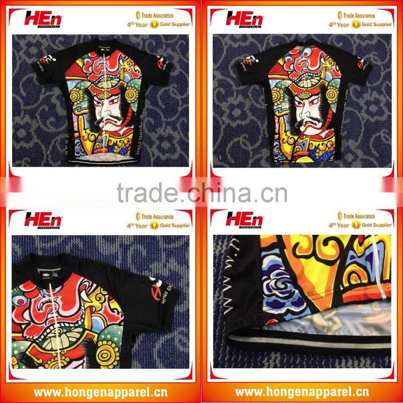 Hongen apparel Accept sample order mountain cycling jerseys/custom bicycle jersey/sublimation cycling shirt with competitive
