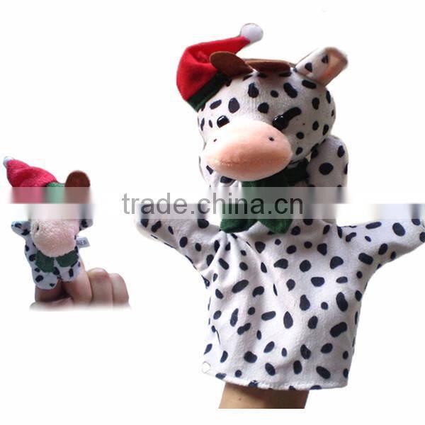 cartoon hand puppets toys mini christmas plush tiger finger puppets toy