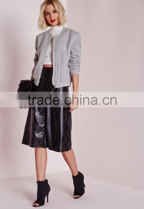 New Fashion Wholesale Grey Marl Winter Womens Bomber Jacket